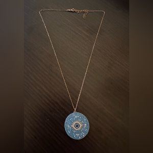 Evil eye medallion necklace